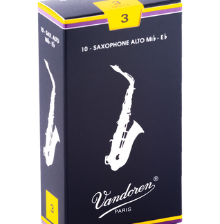 Horn Hospital has Vandoren Alto Sax Reeds, Sold by a Box of 10, Available in Strengths: #2.5, #3, or #3.5