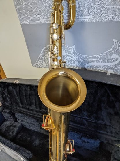 Bell Front of Conn Bari Sax.