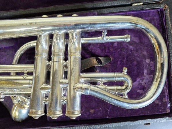 Vintage Cornet, Silver Cornet, Used Cornet, Kaempffe Cornet, Allentown Cornet