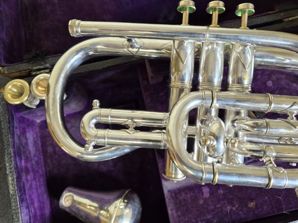 Vintage Cornet, Silver Cornet, Used Cornet, Kaempffe Cornet, Allentown Cornet