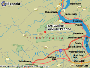 Map to Horn Hospital in Marysville, PA 17053