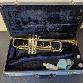 This Mercedes trumpet was designed by the Vincent Bach Company.