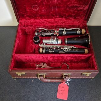 This Noblet clarinet is a wooden clarinet.