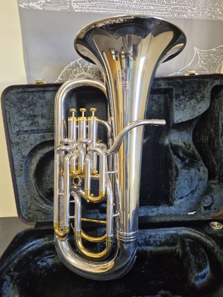 Yamaha YEP842S Custom Euphonium, Silver Euphonium, Used Euphonium, Professional Euphonium, Four Valve Euphonium