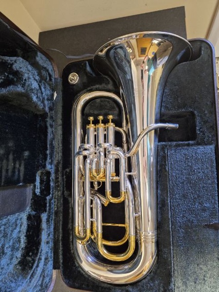 Yamaha YEP842S Custom Euphonium, Silver Euphonium, Used Euphonium, Professional Euphonium, Four Valve Euphonium